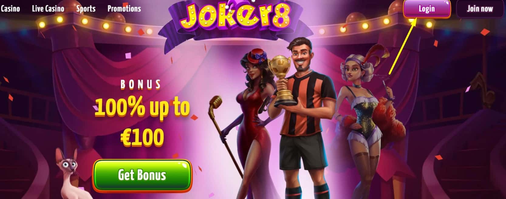 Login to Joker8 Casino – Step 1